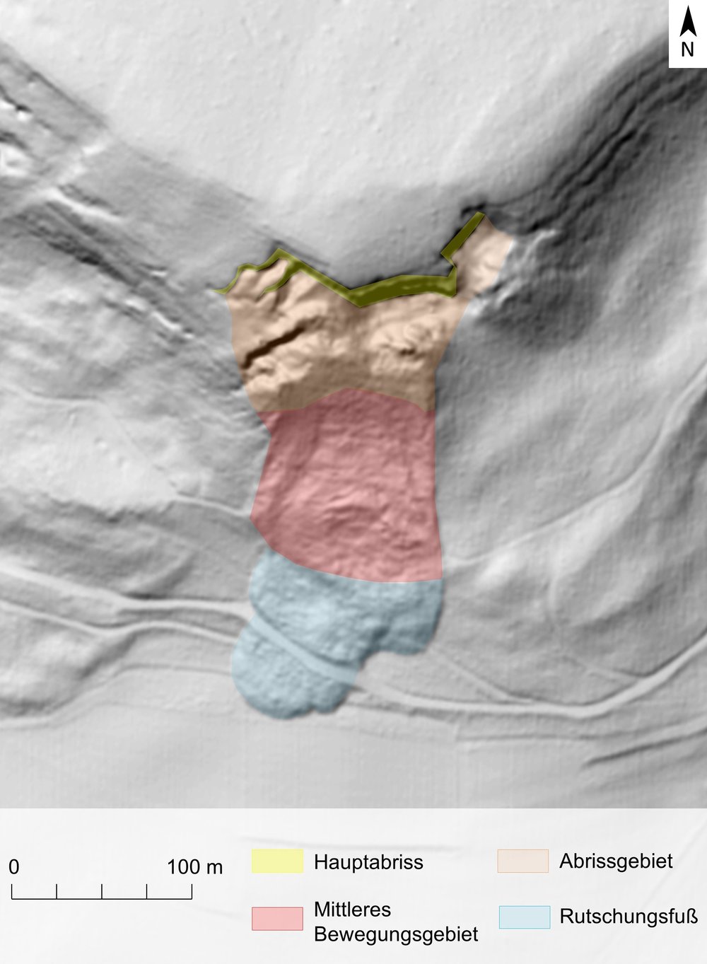 Digitales Geländemodell (DGM) der Rutschung Schickeberg – Grenze Röt/Muschelkalk