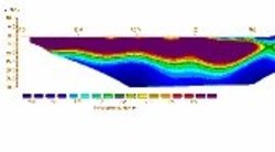 Geoelektrisches Widerstandsbild eines Steinbruchs
